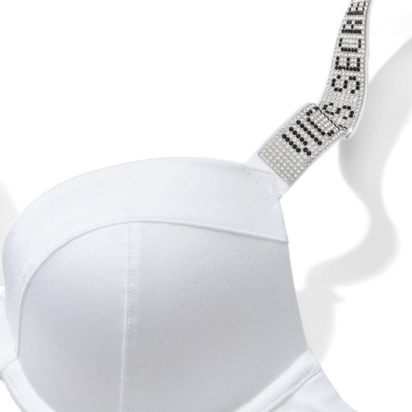 36DDD VICTORIA SECRET Swim Shine Strap Push Up Bikini Top Logo Rhinestone $69 - Picture 6 of 6